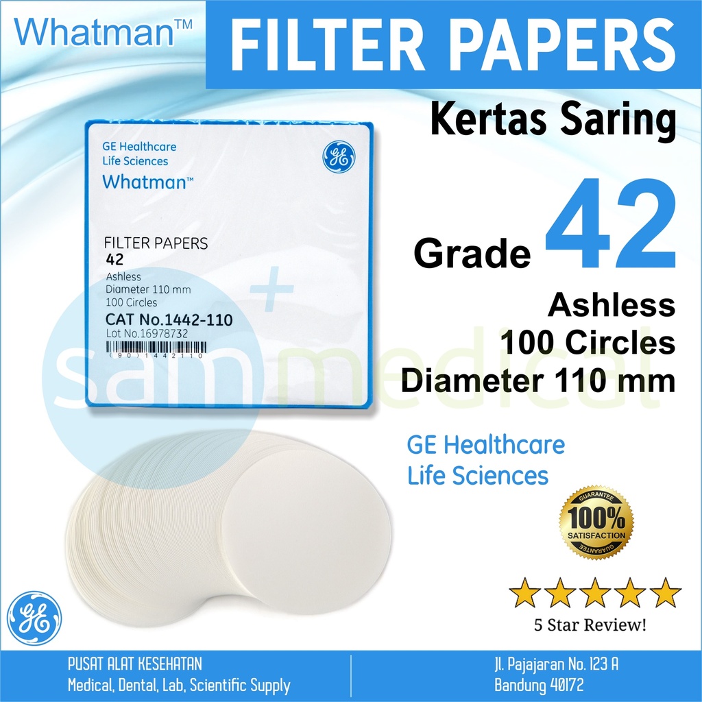 Whatman Filter Paper - grade 42 D.110mm @100 (1442-110)