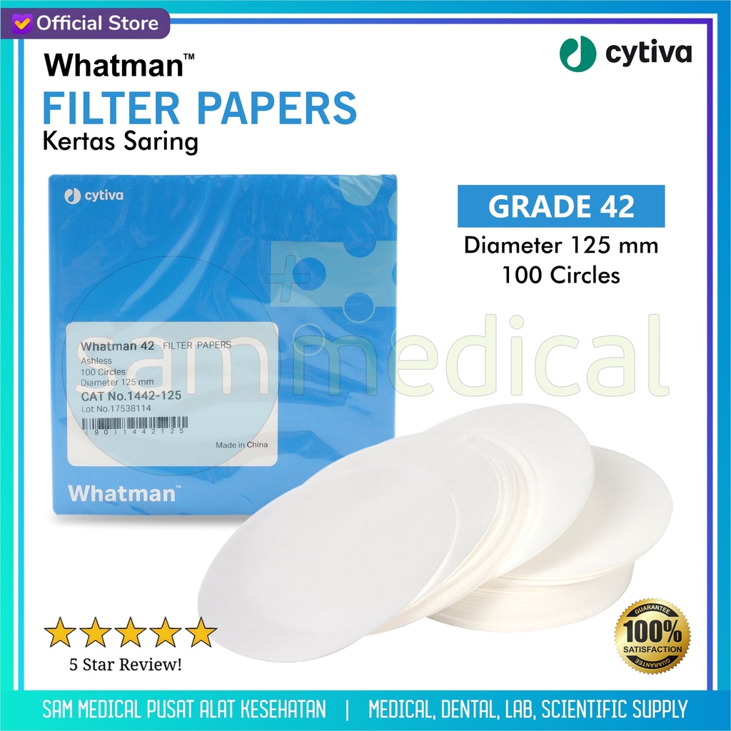Whatman Filter Paper - grade 42 D.125mm @100 (1442-125)