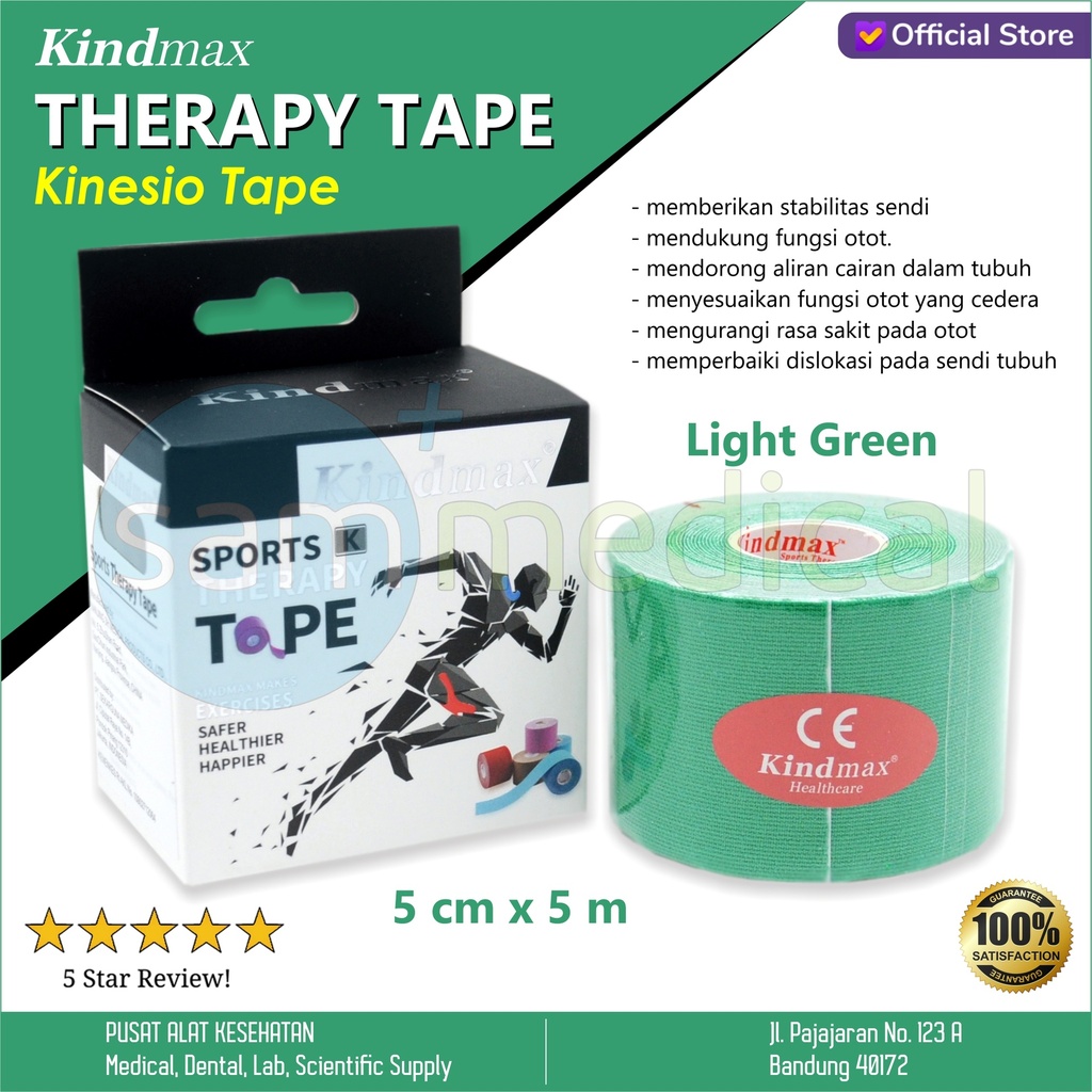 [00120160387] Kindmax Kinesio Tape Light Green 5cmx5m