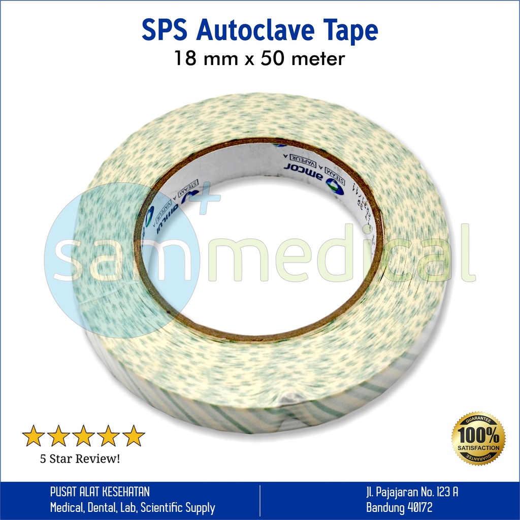 [00120160452] SPS Autoclave Tape - 18mm x 50 meter