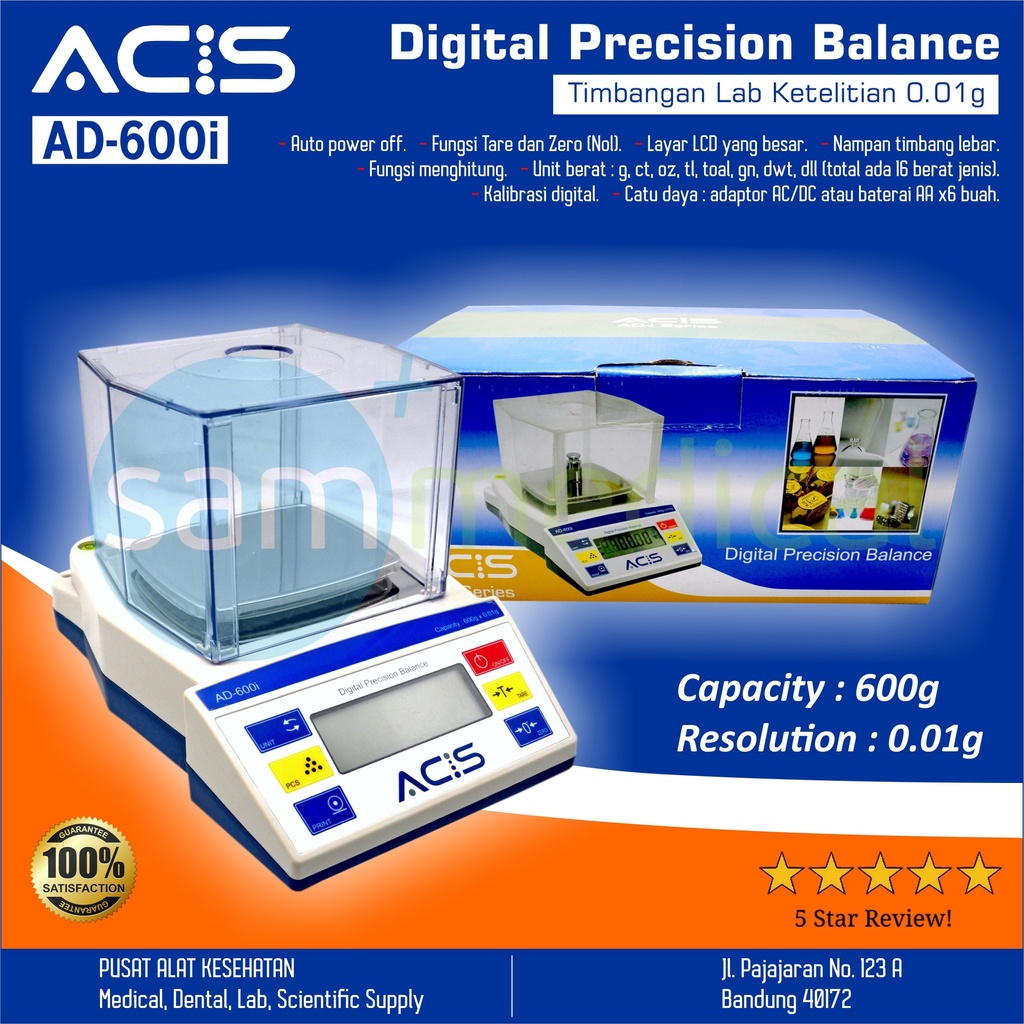 [00120160498] ACIS Timbangan Precision Balance - 600grm x 0.01(AD 600)