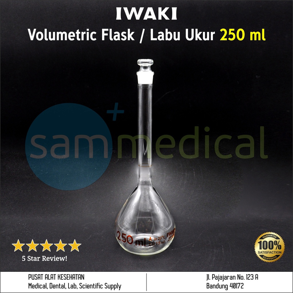 [00320160047] Iwaki Volumetric Flask / Labu Ukur 250ml(5640-250)