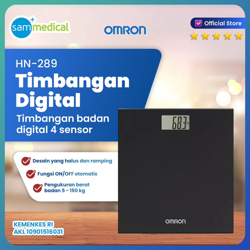 [00120160524] Omron Timbangan Digital Black - Hn 289