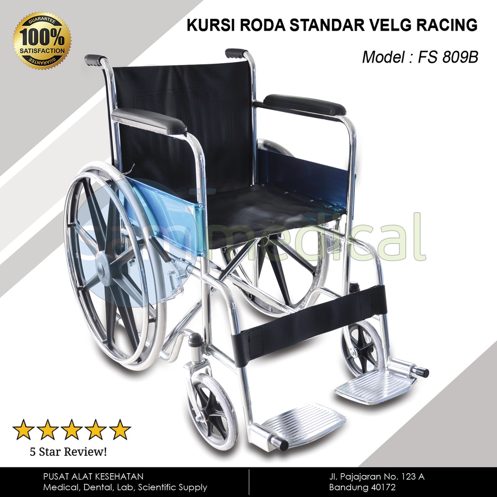 [00120160538] Kursi Roda Standard Chrome Velg Racing FS 809B