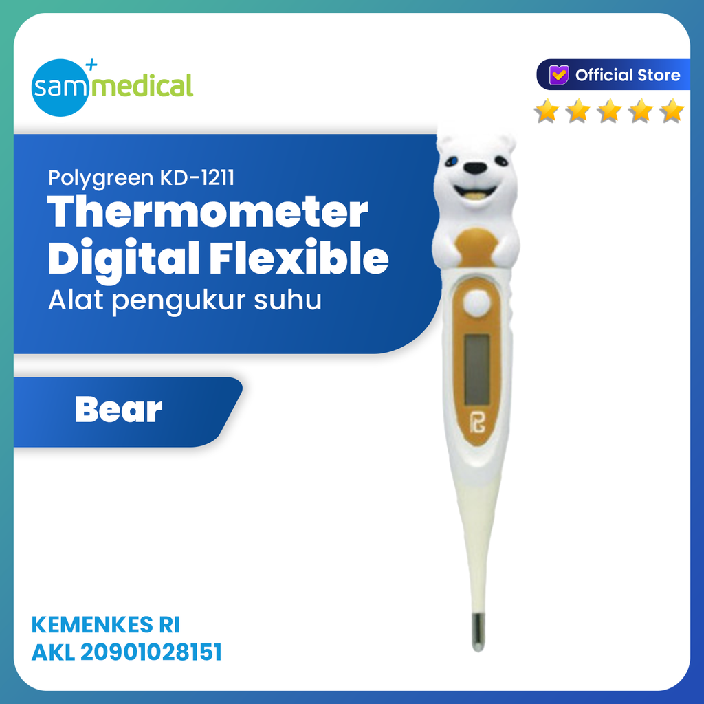 Polygreen Digital Thermometer Flexible - Bear