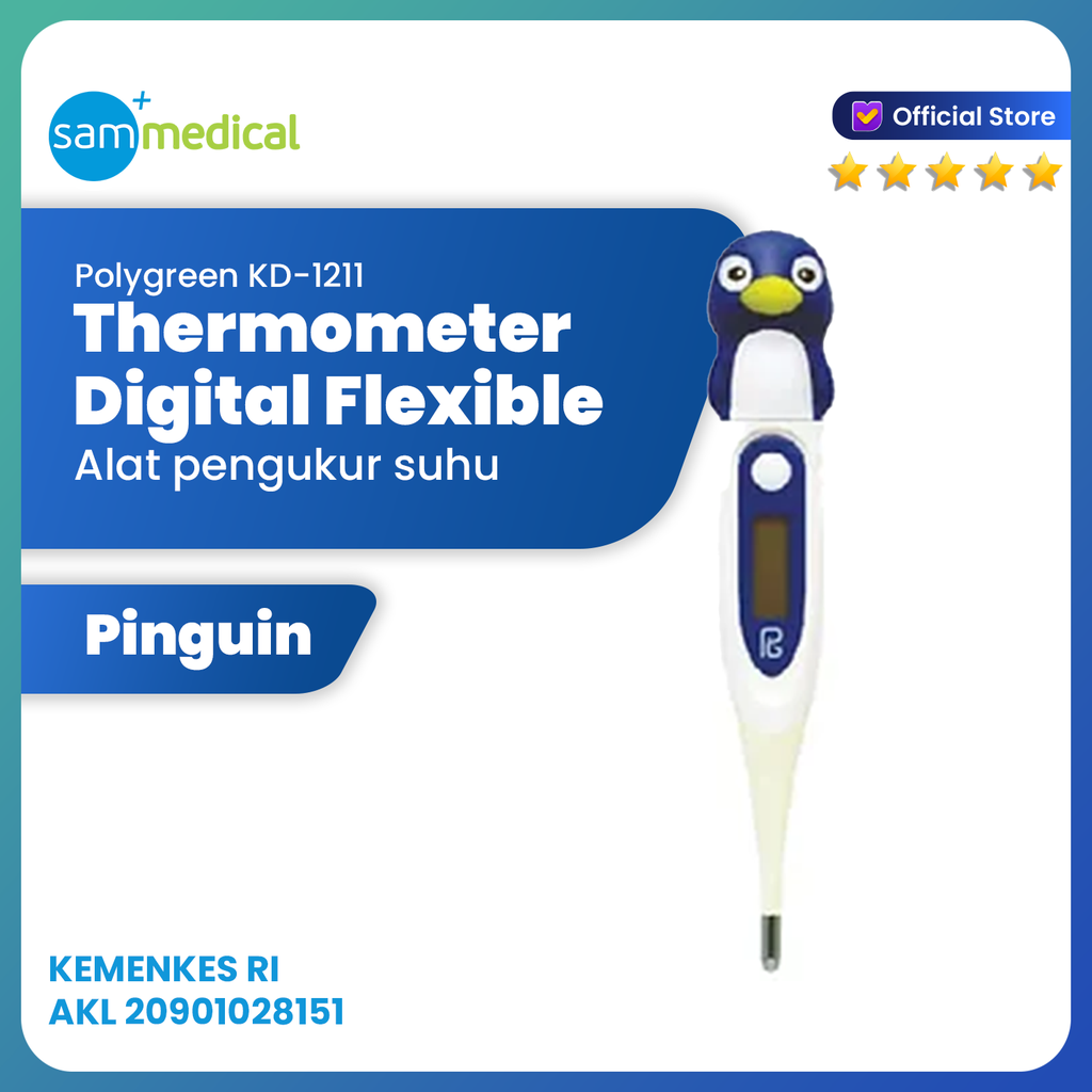 Polygreen Digital Thermometer Flexible - Pinguin