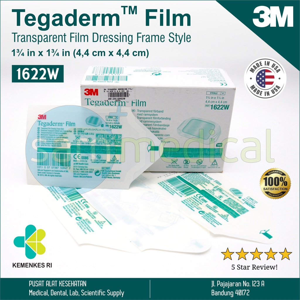 [00120160620] 3M Tegaderm Dressing Film (4.4cm x 4.4 cm) 1622W