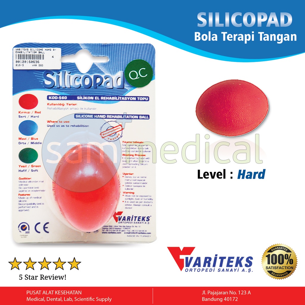 [00120160636] Variteks Silicone Hand Rehabilitation Ball Red VAR 560