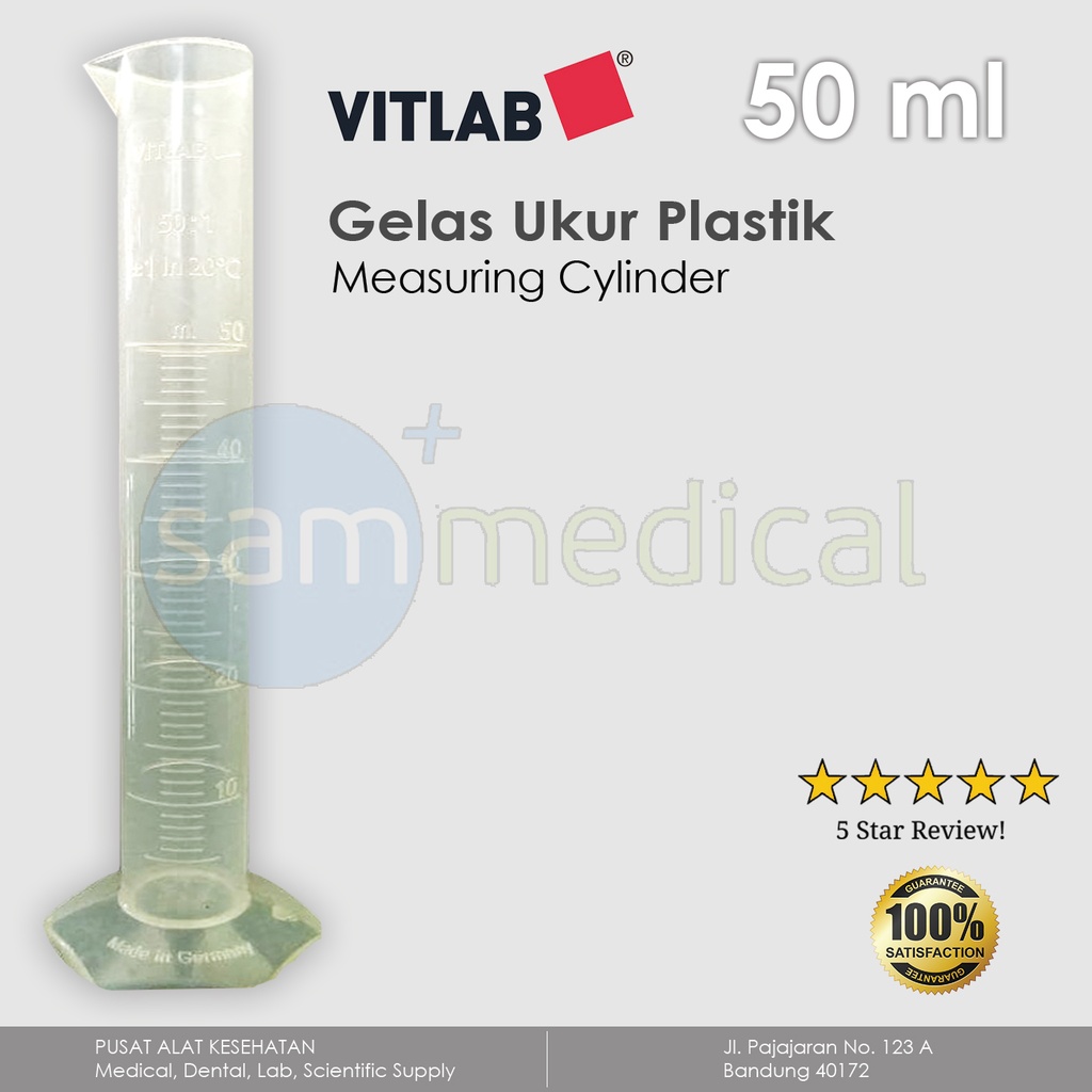[00120160648] Vitlab Gelas Ukur Plastik  Class B PP 50ml (641941)