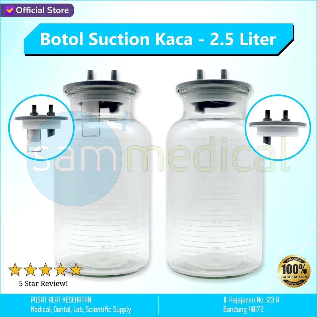 [00120160679] GEA Spare Part Botol Suction Kaca - 2.5 Liter 