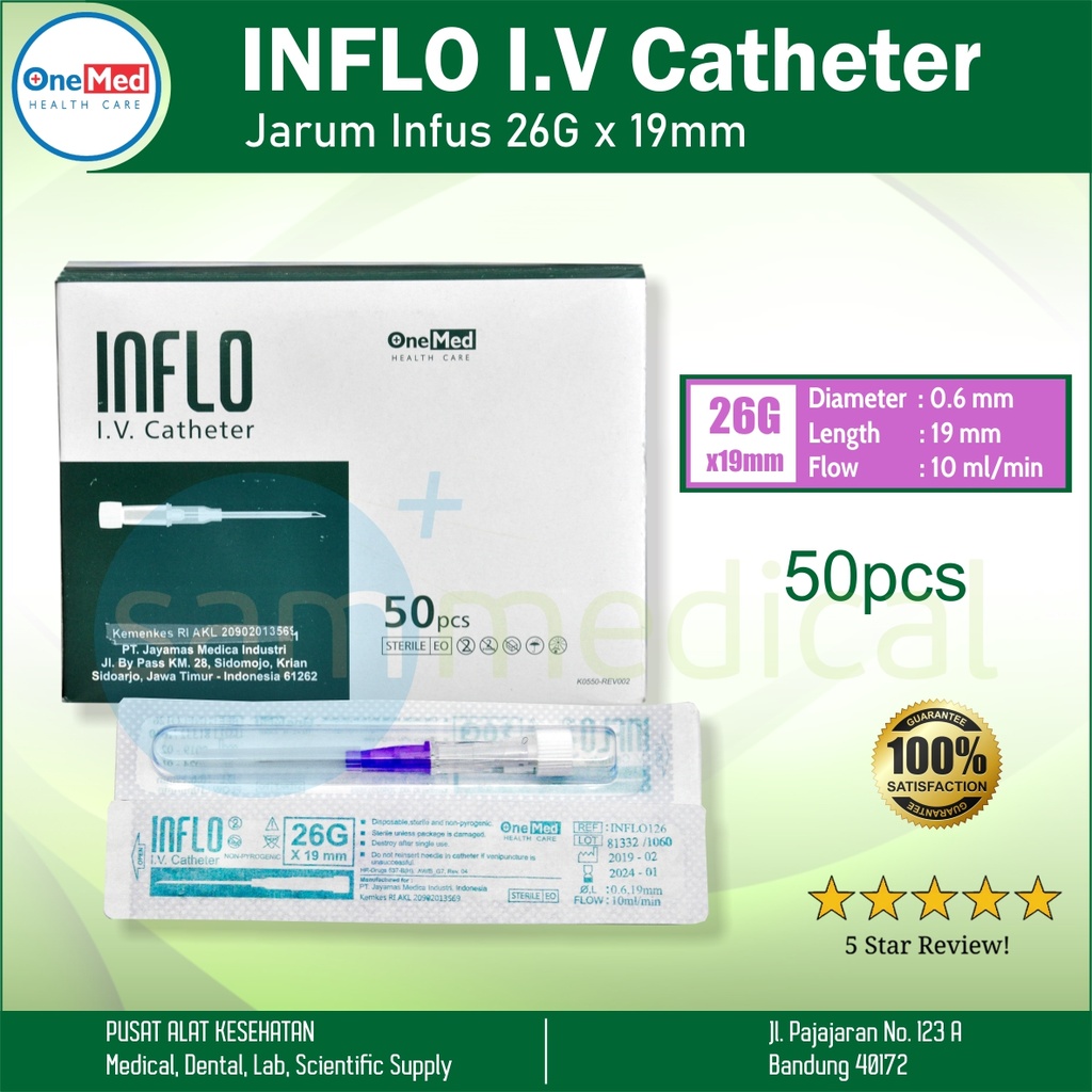 One Med Inflo IV Catheter No 26Gx19mm