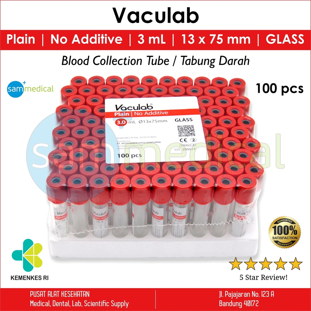 Vaculab Plain 3ml Glass (MERAH)