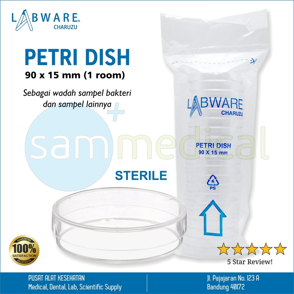 Labware Petridish - 90 x 15 mm (1 room) @20pcs
