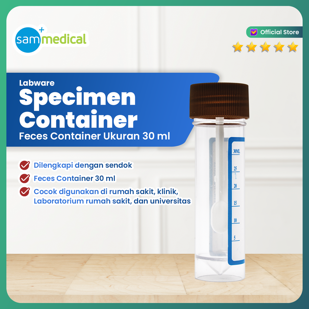 Labware Stool Container / Feces Container 30ml