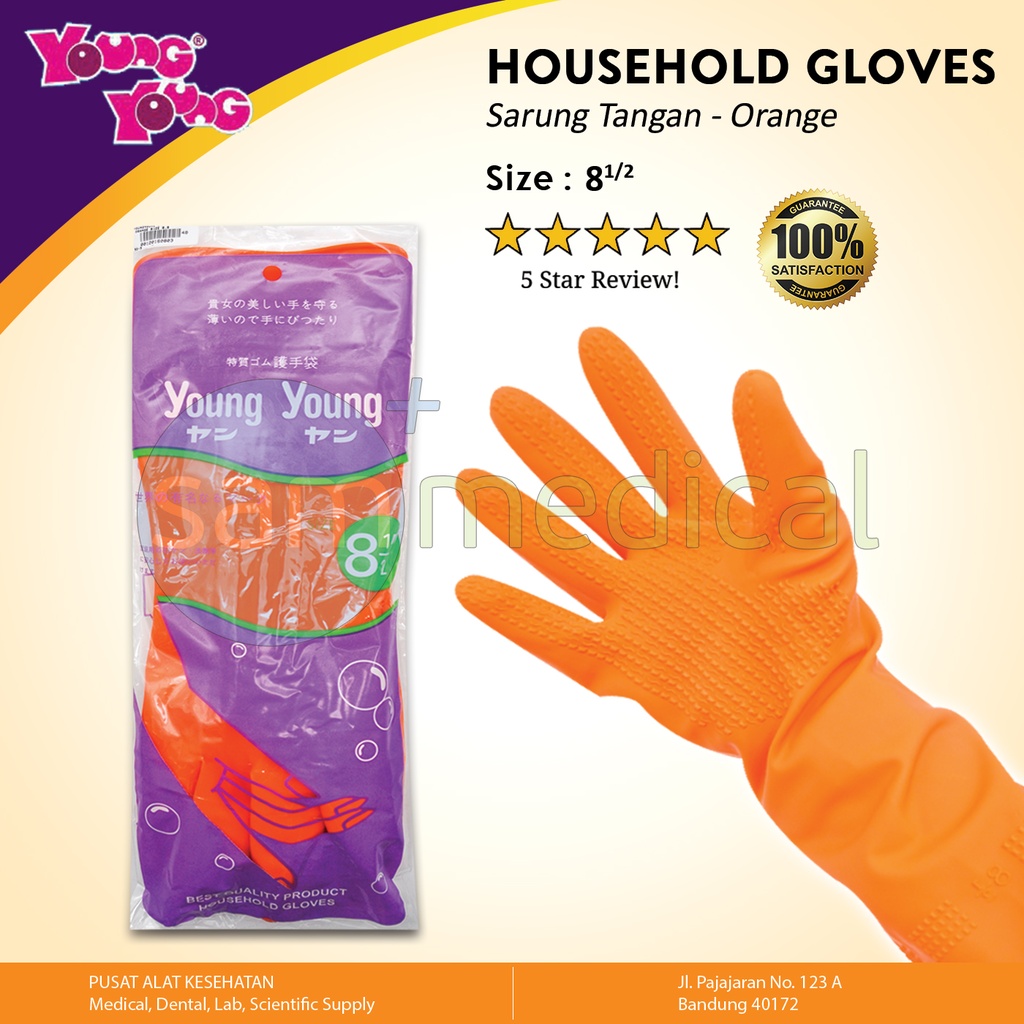 YOUNGYOUNG Sarung Tangan Orange SIZE 8.5(L)