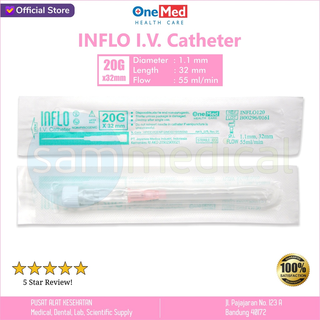 One Med Inflo IV Catheter No 20Gx32mm