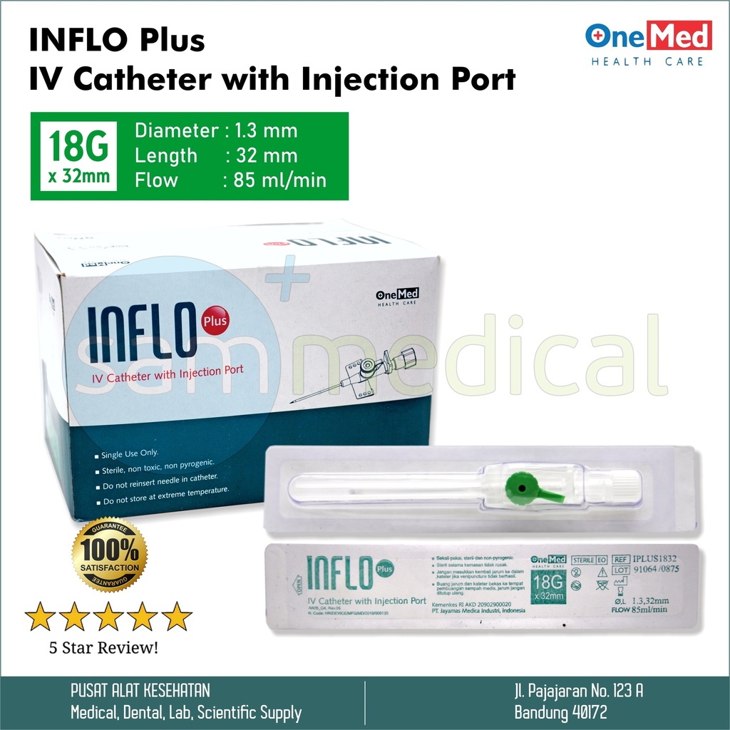 One Med Inflo Plus I.V Catheter - 18G