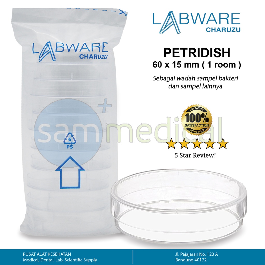Labware Petridish - 60x 15 mm (1 room) @10pcs
