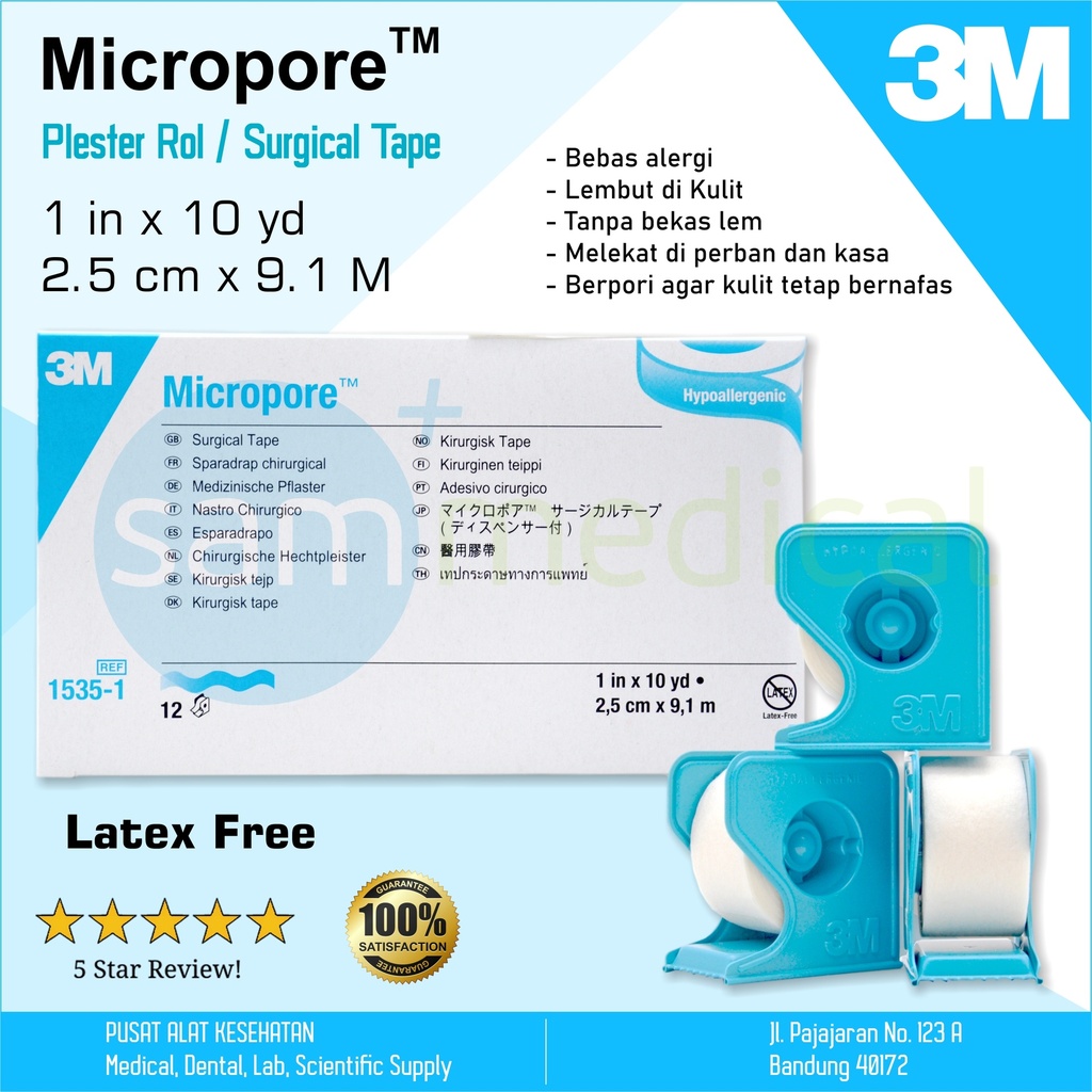 [00120170158] 3M Micropore Original Packing - 1 inch x10 yd