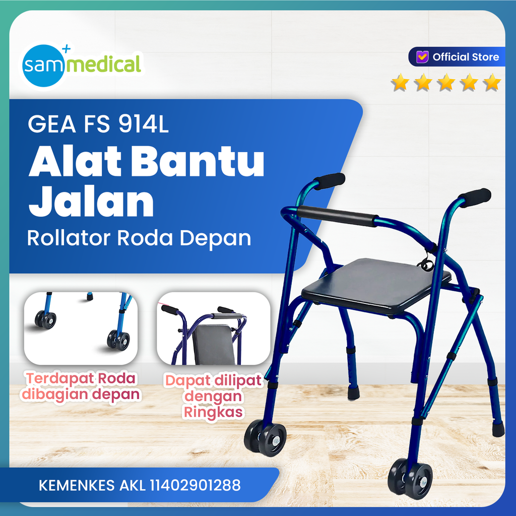[00120170192] GEA Walker + Rollator 2 Roda FS 914L