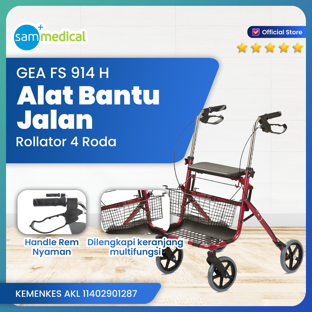 [00120170268] GEA Walker Alluminium + Rollator FS 914H