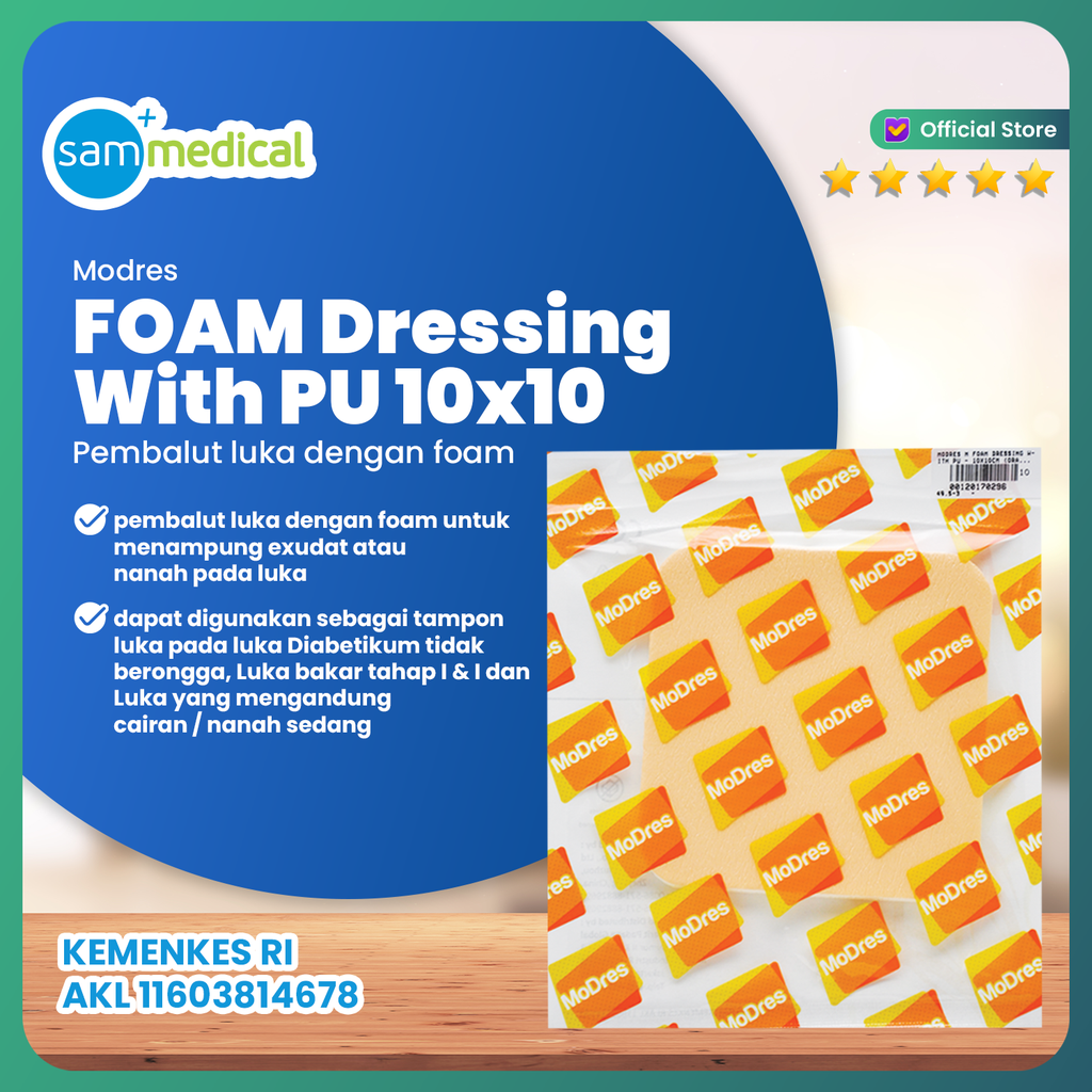 [00120170296] MoDres N Foam Dressing With PU - 10x10cm (orange)