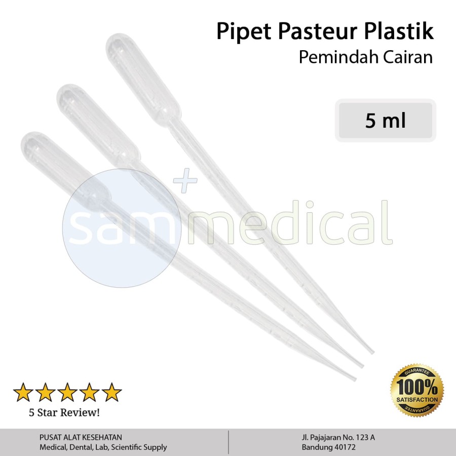 Pipet Pasteur plastik - 5 ml @ pcs