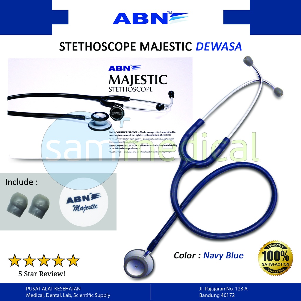 [00120170486] ABN Majestic Stethoscope Dewasa - Navy Blue