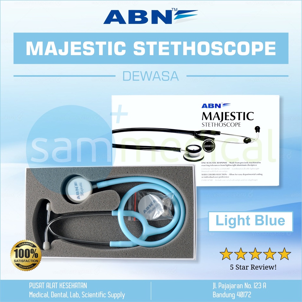 ABN Majestic Stethoscope Dewasa - Light Blue