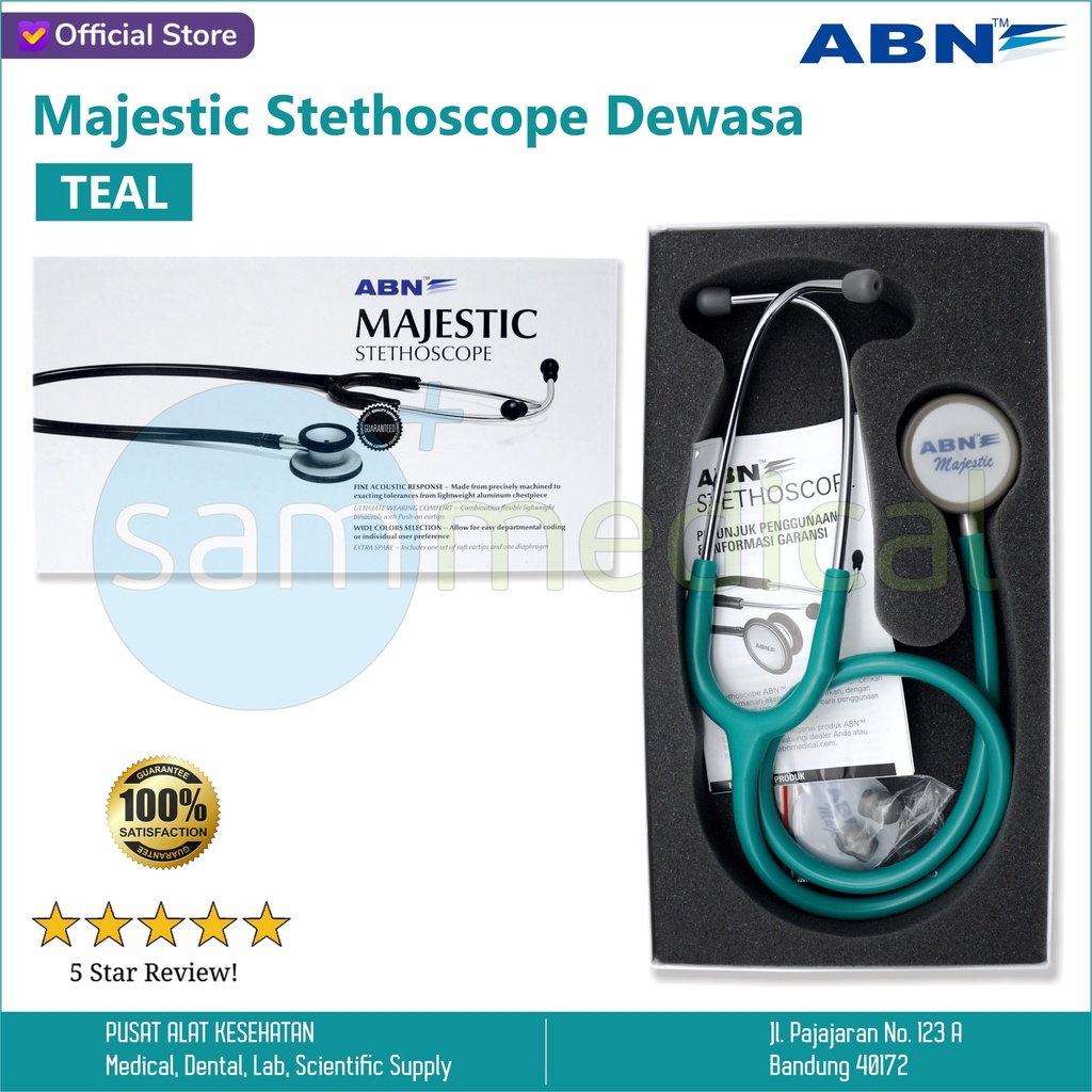 [00120170489] ABN Majestic Stethoscope Dewasa - Teal