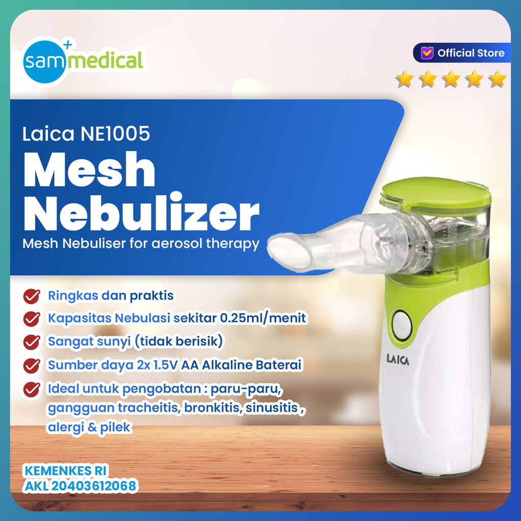 [00120170524] Laica Ultrasonic Mesh Nebulizer NE 1005