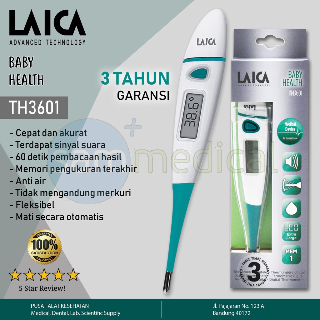 [00120170563] Laica Thermometer Digital Flexible TH 3601