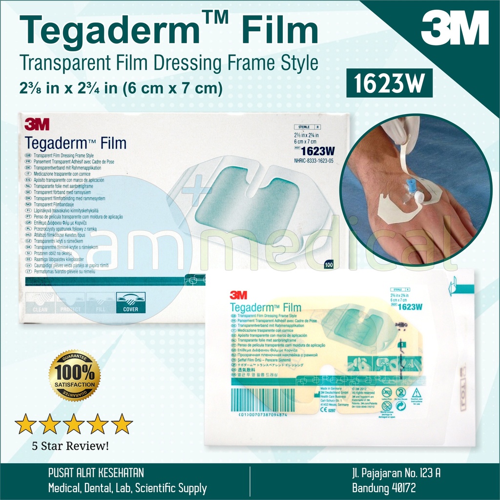 [00120170565] 3M Tegaderm IV Film (6cm x 7cm) 1623W