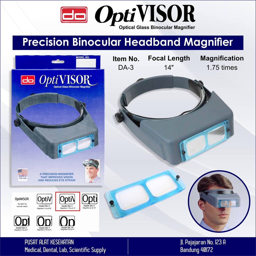 Donegan Opti Visor Glass Binocular Magnifier DA-3