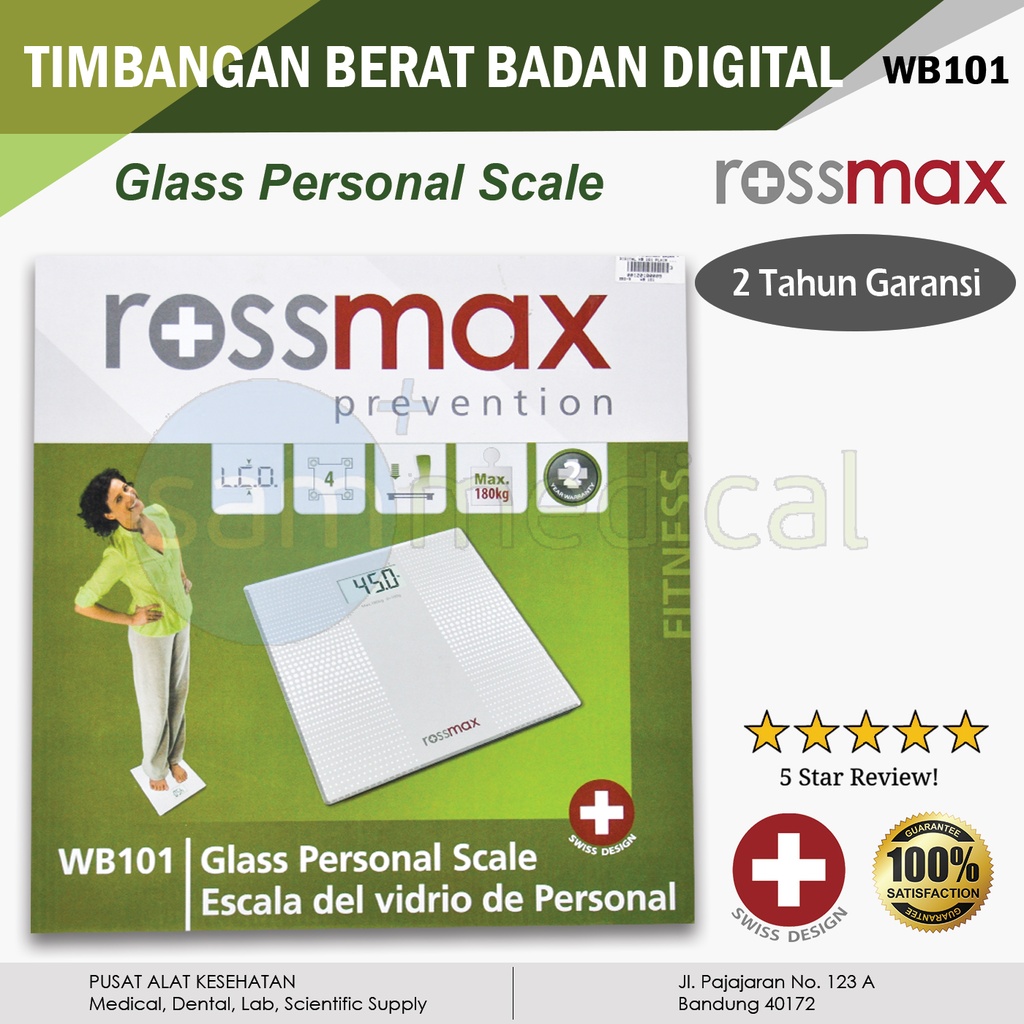 Rossmax Timbangan Badan Digital WB 101 Plain ABU