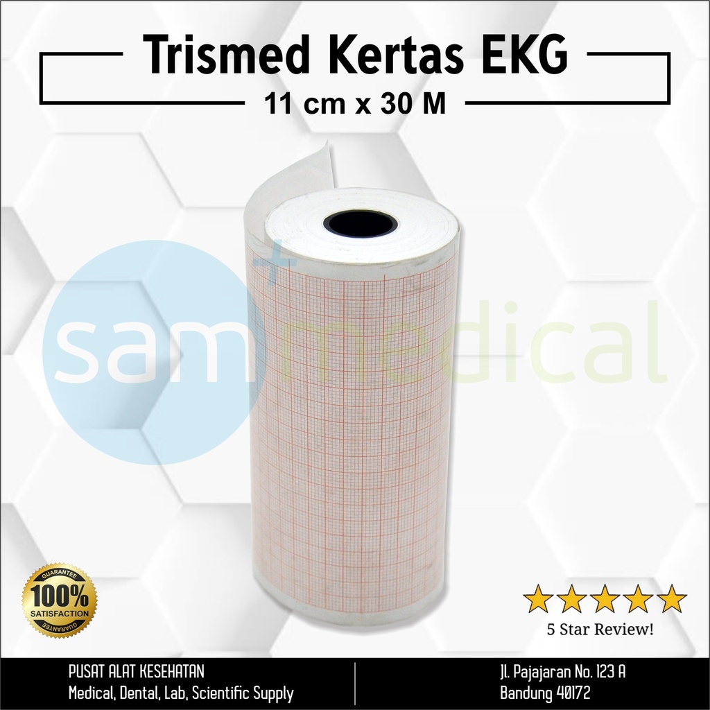 [00120180085] Trismed Kertas Ekg / ECG Paper Roll - 11 cm x 30 meter