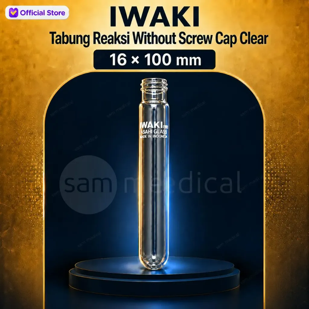 [00320180012] Iwaki Tabung Reaksi Without Screw Cap Clear 16x100mm(TST-SCR16-100)
