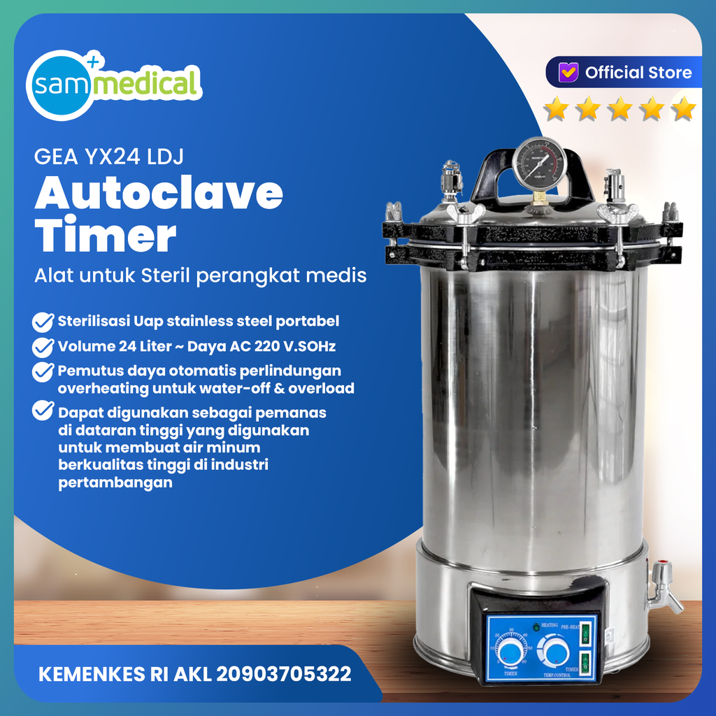 GEA Autoclave Stainless Steel Electric (TIMER) 24 Liter