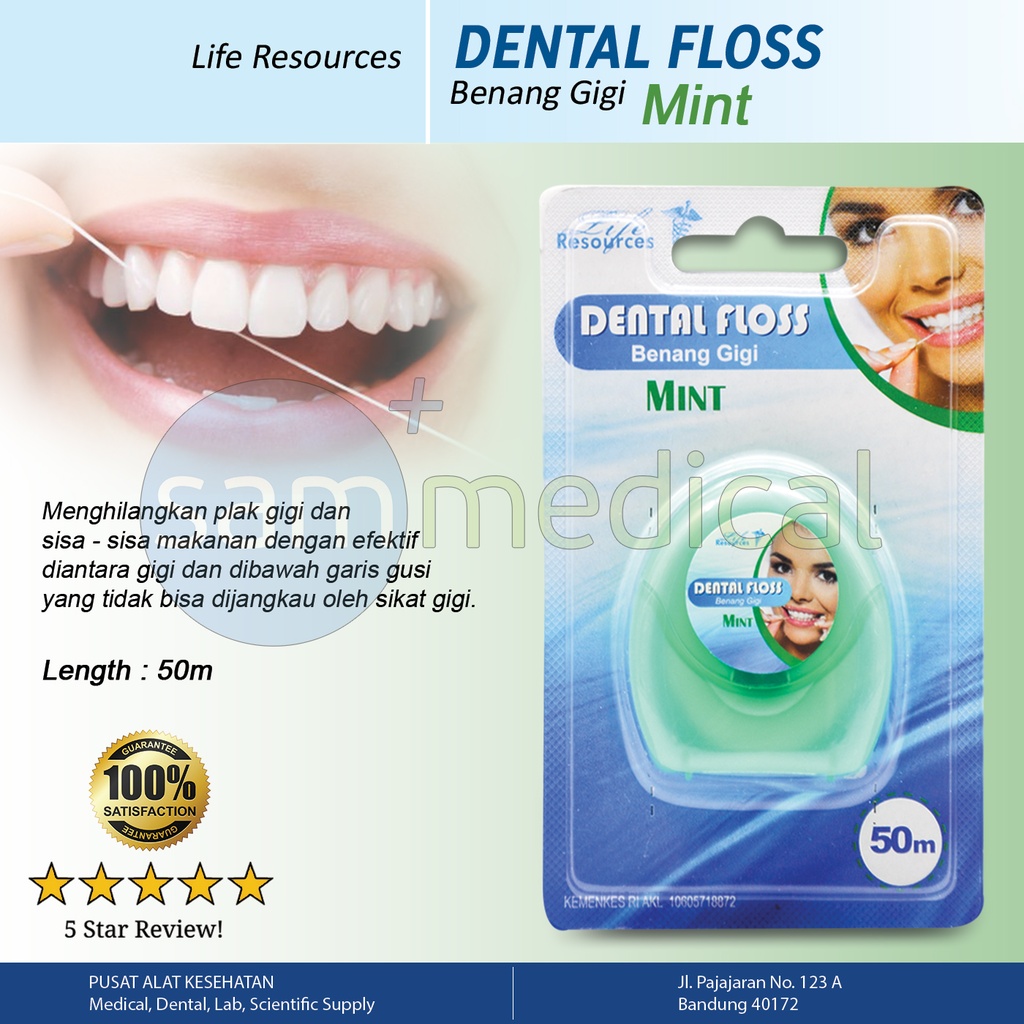 [00120180249] Liferesources Dental Floss Mint 50m