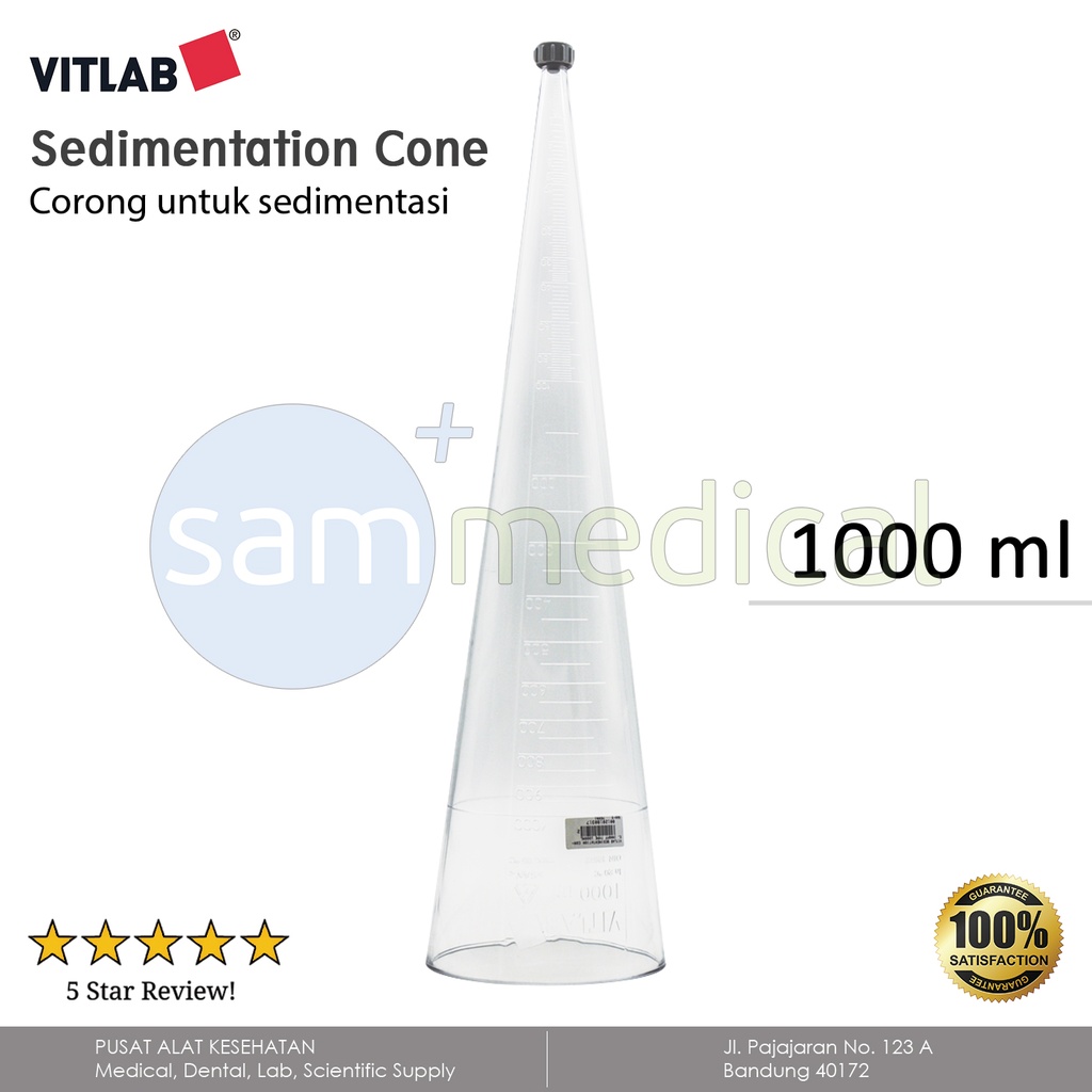 [00120180317] Vitlab Sedimentation Cone, Imhoff Type 1000ml