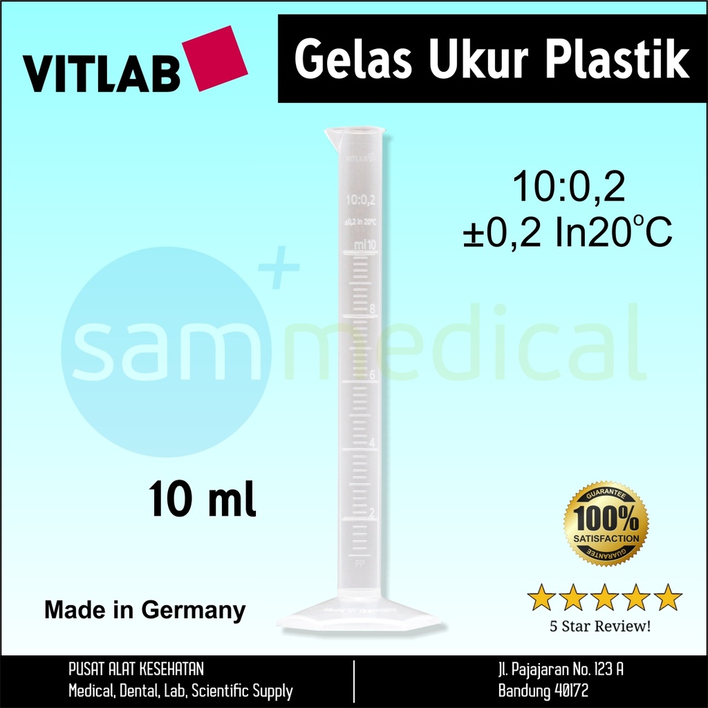[00320180063] Vitlab Gelas Ukur Plastik Class B PP 10ml(646941)