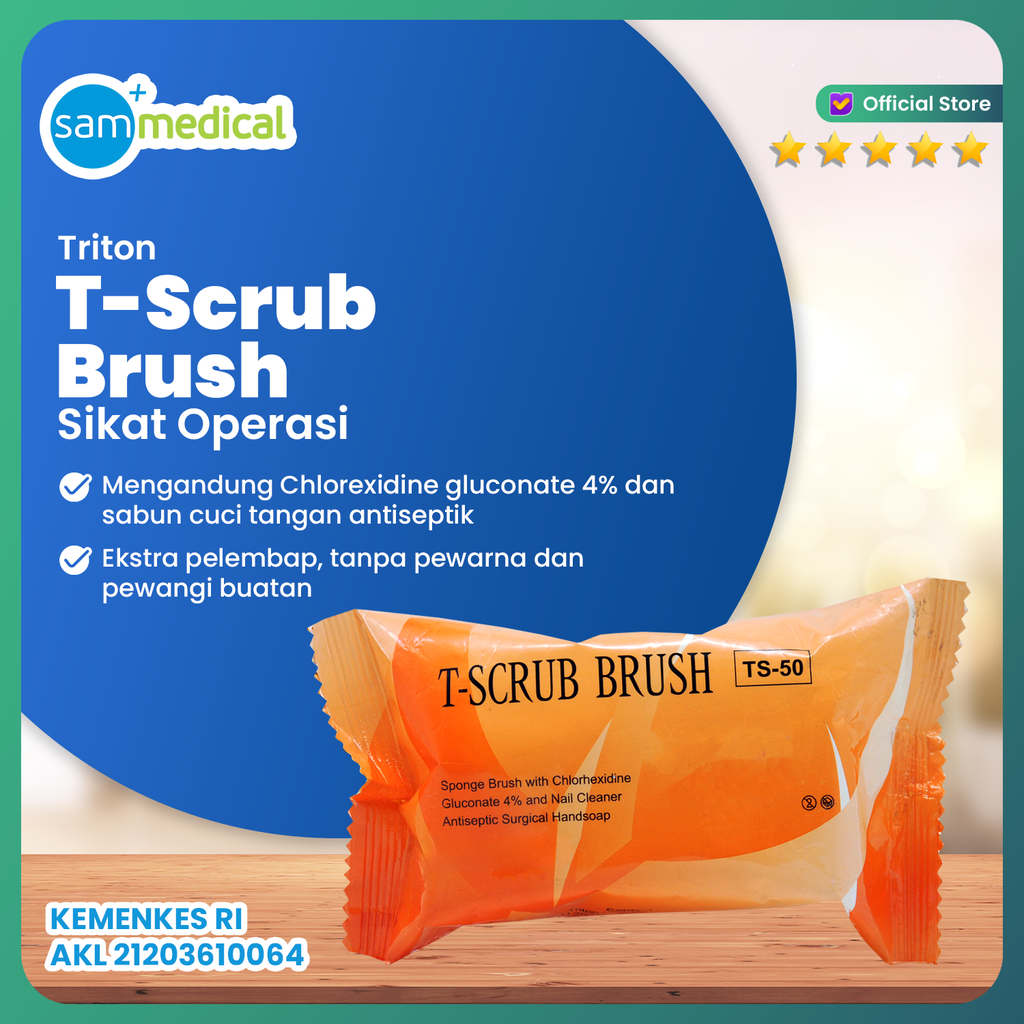 [00120180376] T-Scrub Brush / Sikat Operasi Plus Sabun TS 50