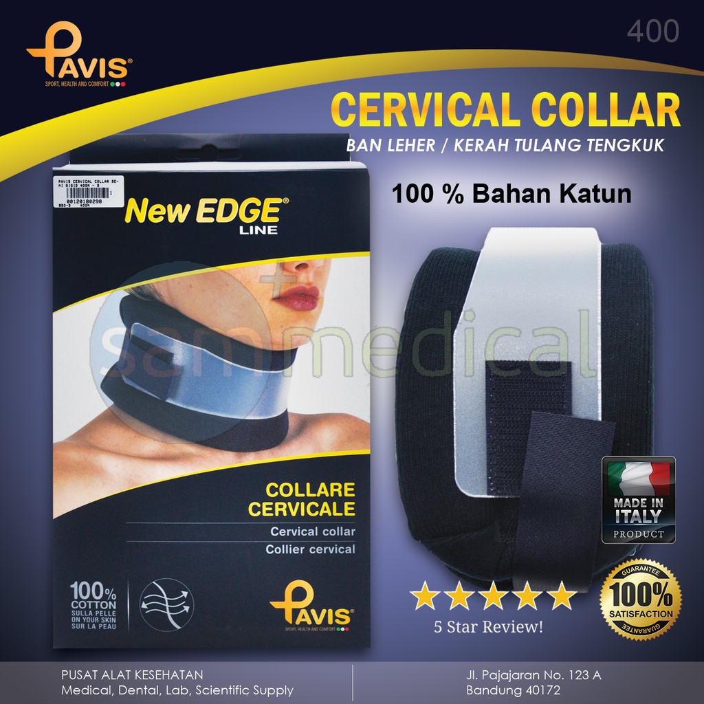 Pavis Cervical Collar Semi Rigid 400N H=9cm L (34-40cm)