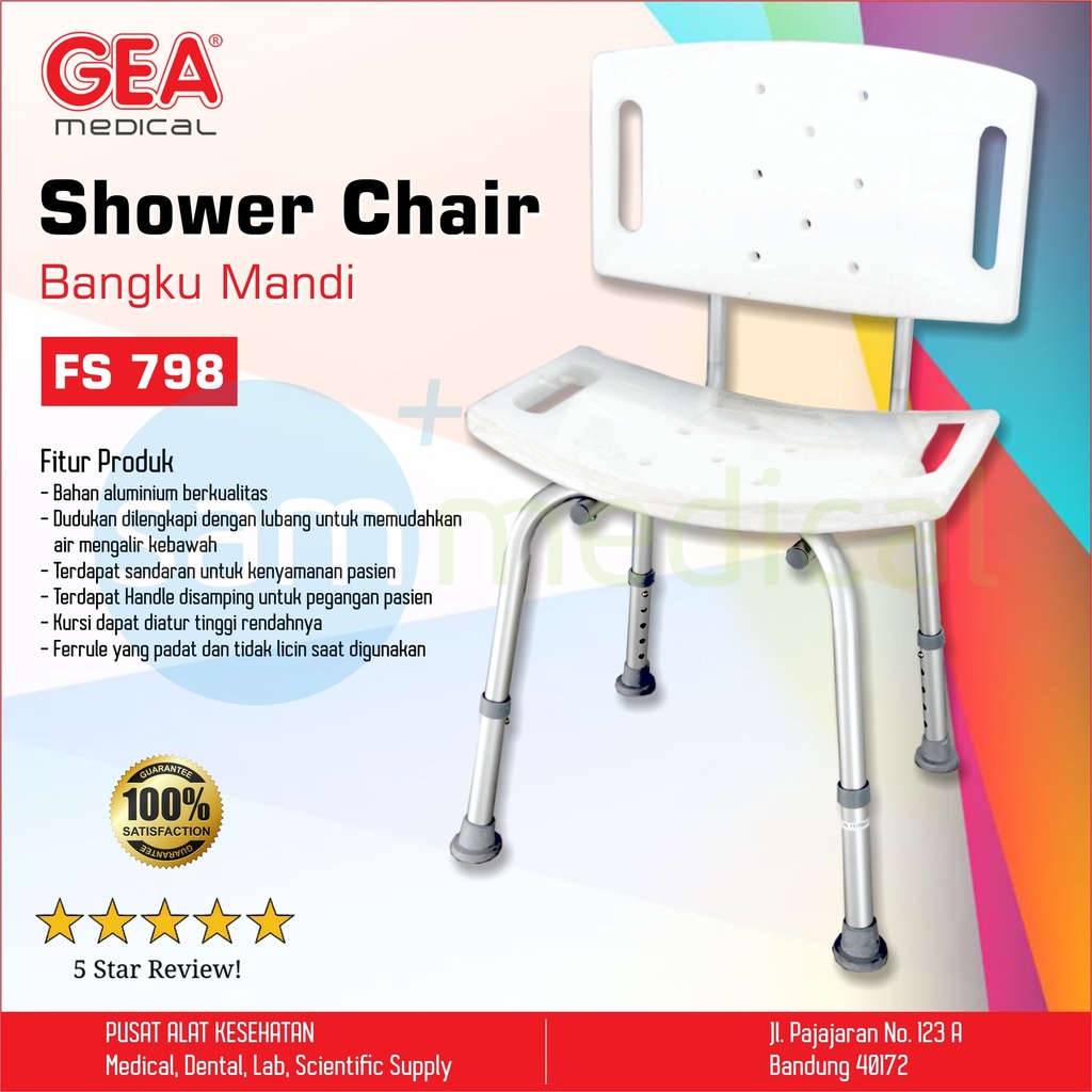 [00120180424] GEA Shower Chair Sandaran Punggung Lengkung FS 798L