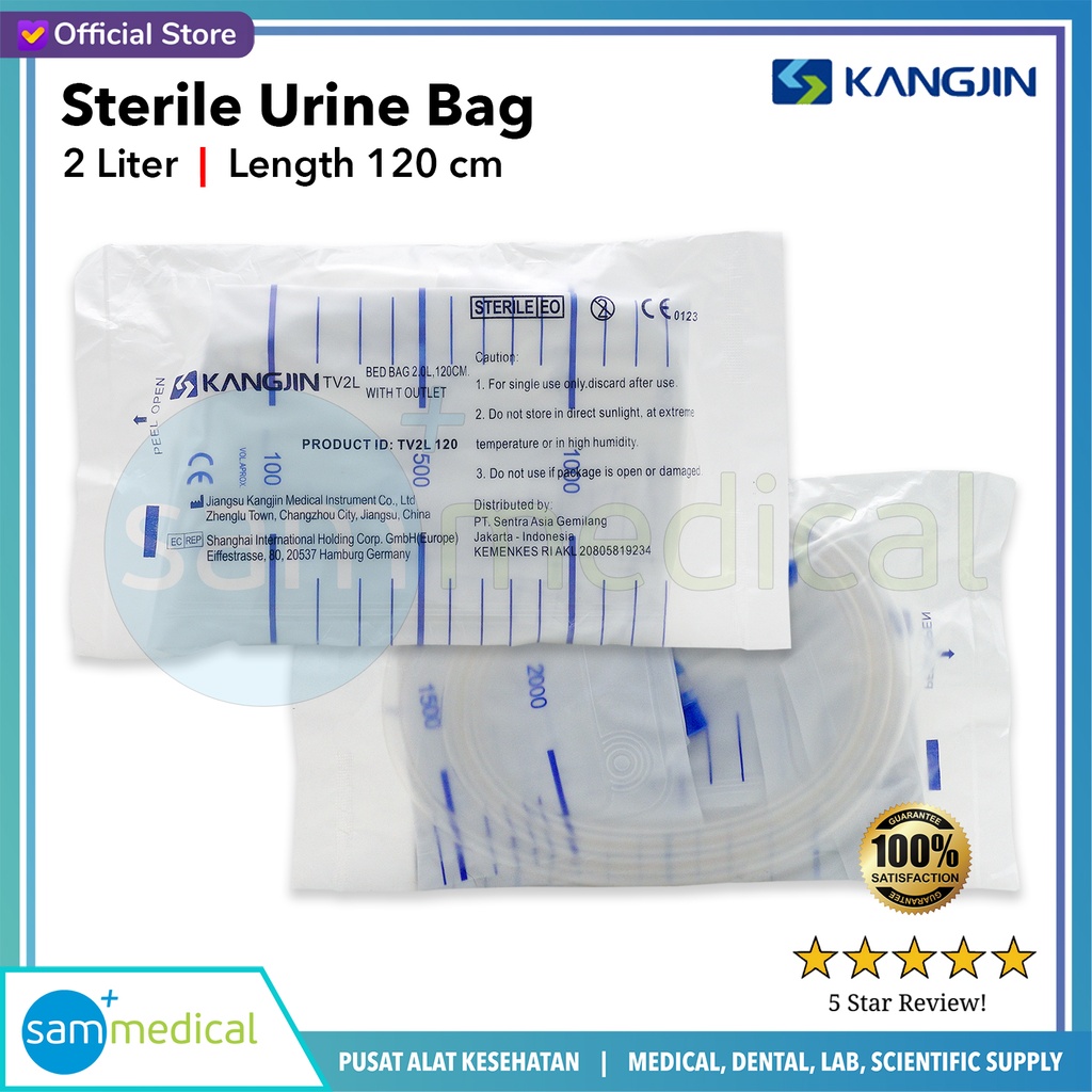 Kangjin Sterile Urine Bag 2lt - Length 120cm