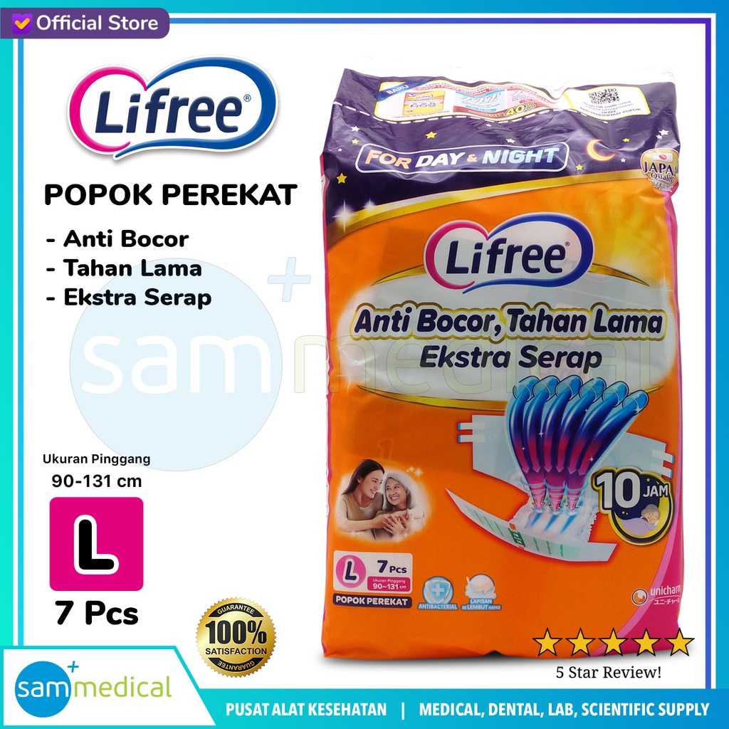 [00120180464] LIFREE Popok Prepet size L @7pcs
