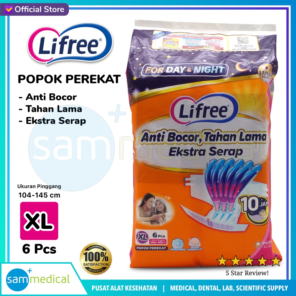 [00120180465] LIFREE Popok Prepet size XL @6pcs