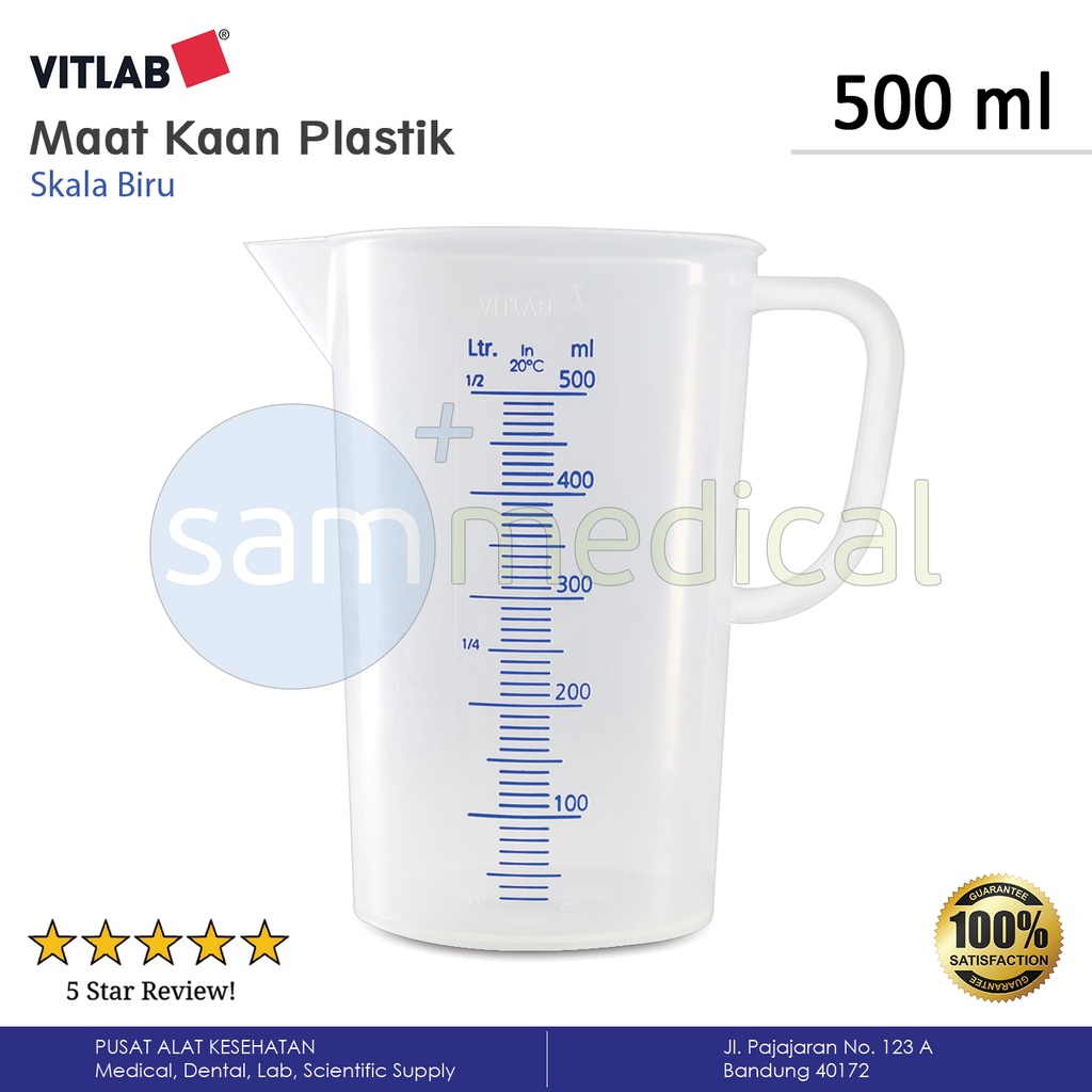 [00320180083] Vitlab Maat Kaan Plastik Skala Biru 500ml(441081)