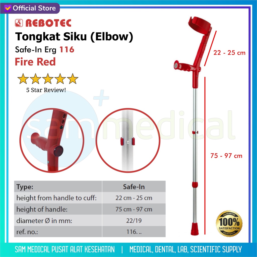 [00120180540] Rebotec Adj Forearm Cuff Fire Red / Tk Elbow Merah 116.30