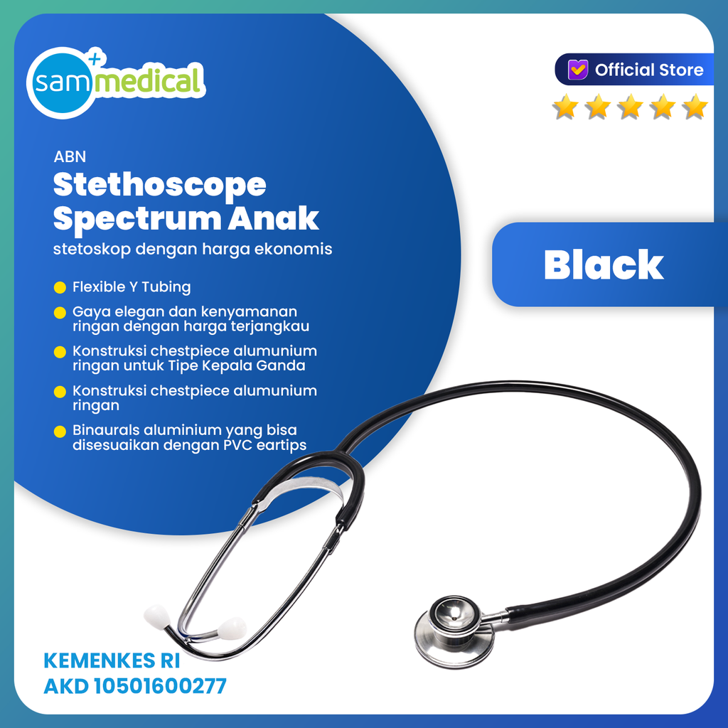 [00120180546] ABN Stethoscope Spectrum Anak - Black